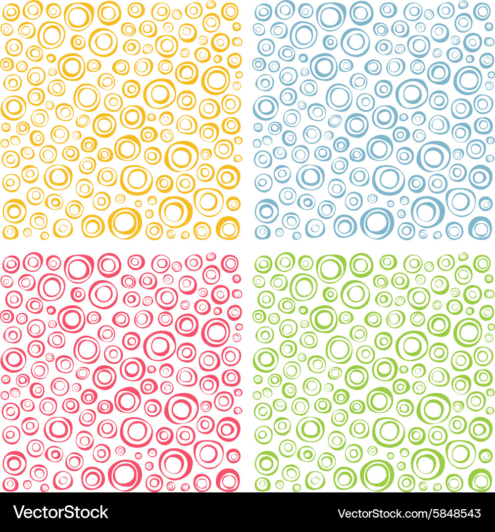 Irregular concentric circles pattern set vector image