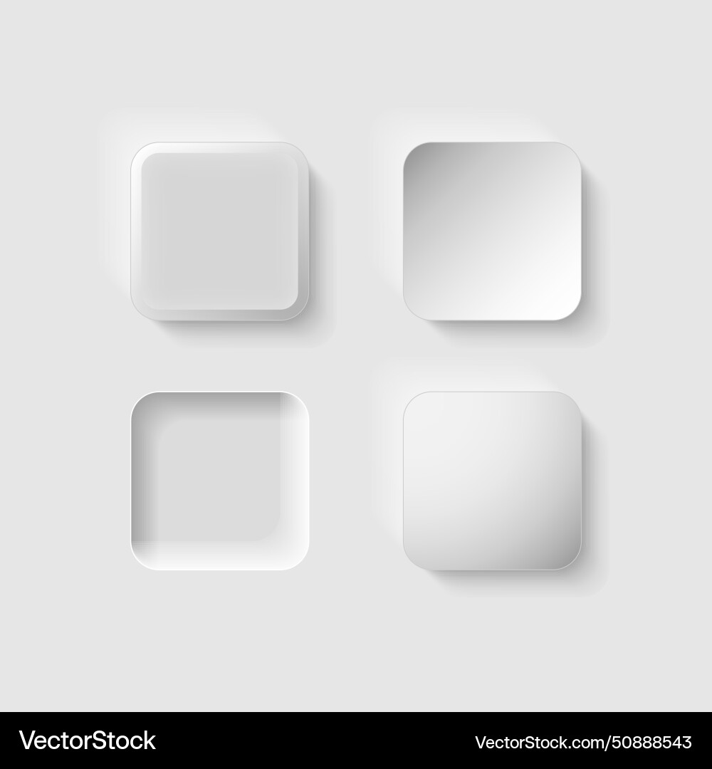 Realistic buttons for the interface vector image