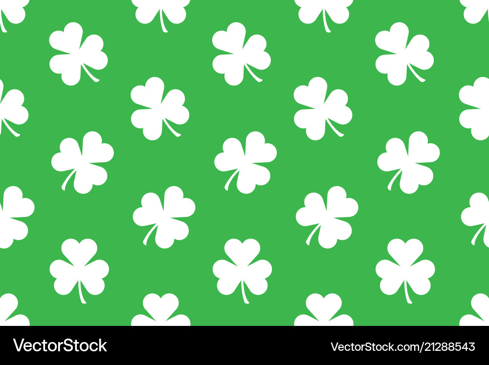 Seamless pattern with shamrocks vector image