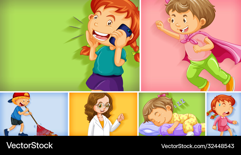 Set different kid characters Set different kid characters vector image