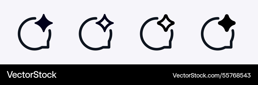 Simple circular icons featuring stars in different vector image