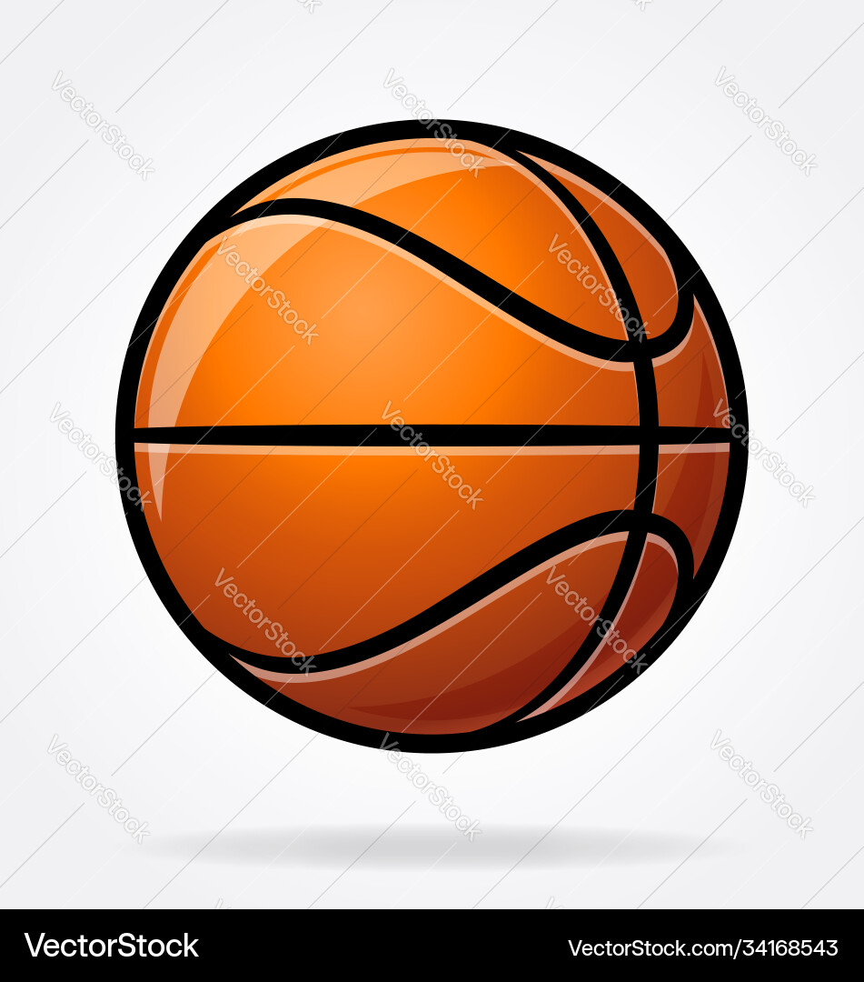 Stylized Basketball Icon Vector Image