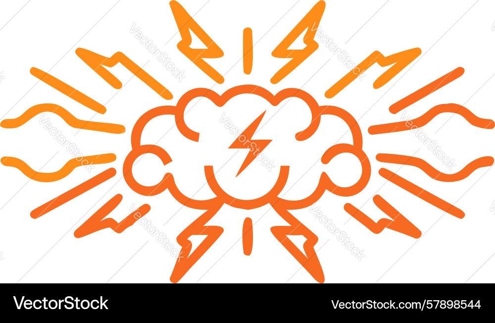 Brainstorming idea spark brain design generative Vector Image