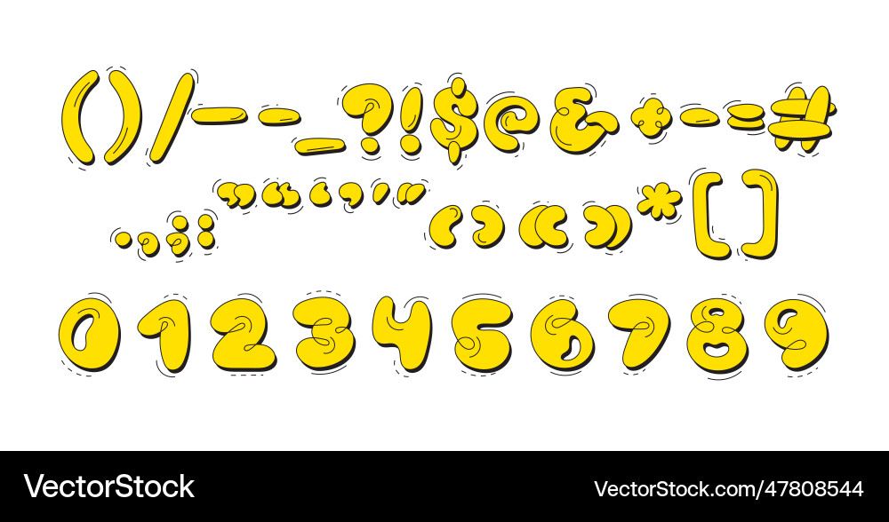 Bubble font inflated shape numbers Bubble font inflated shape numbers vector image