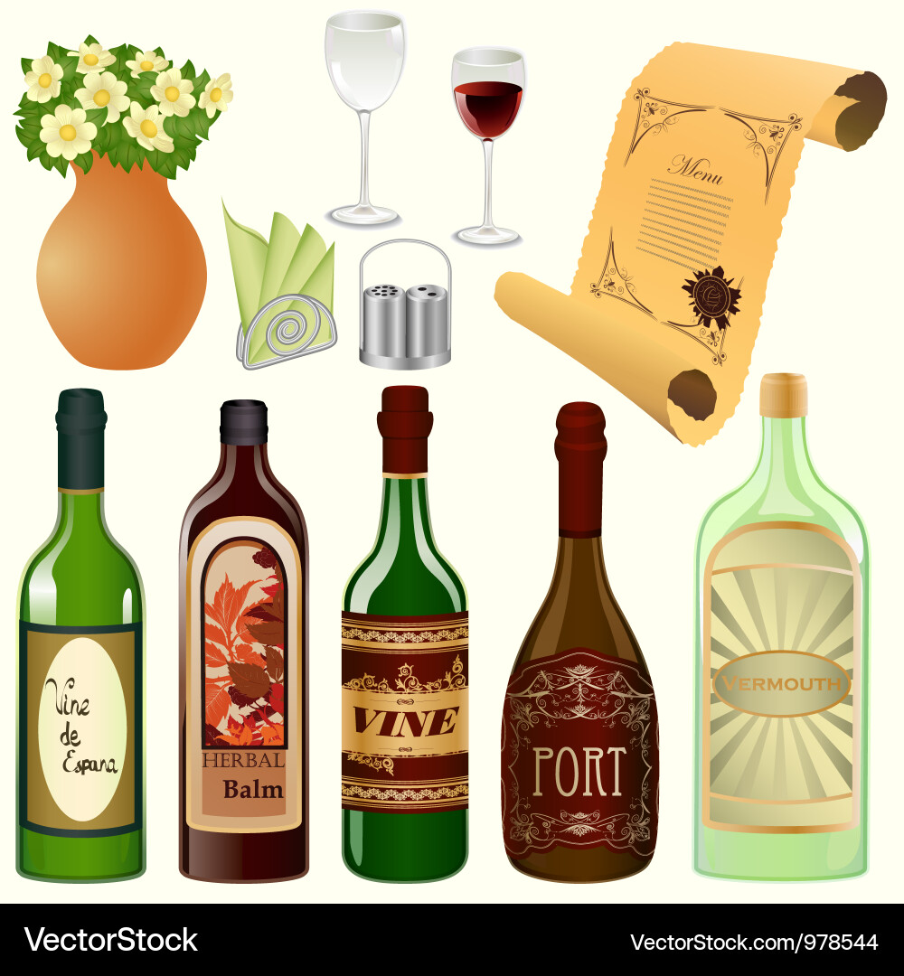 Elegant Cafe Scene with Drinks Vector Image