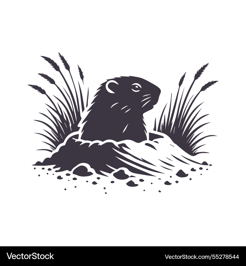 groundhog silhouette template – lizenzfreie vektorgrafik | vectorstock