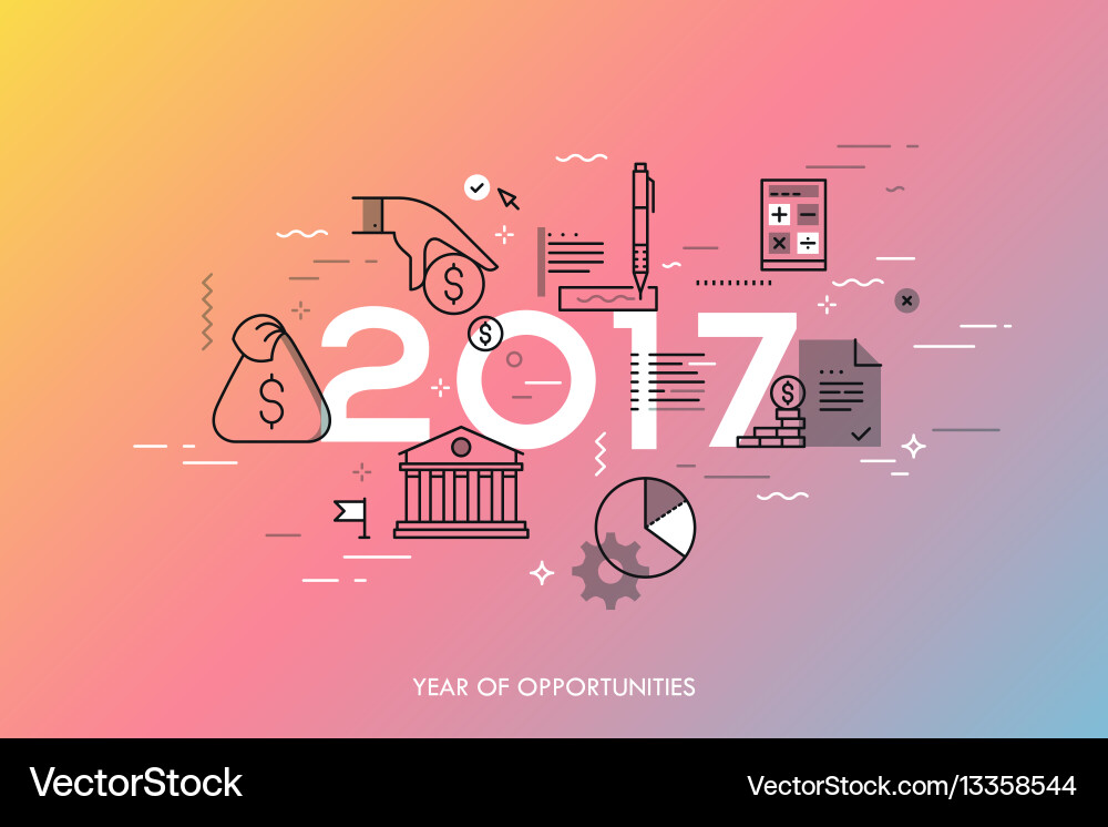 Infographic concept 2017 - year of opportunities Vector Image