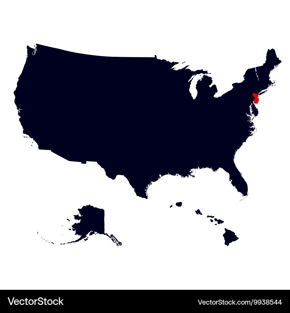 New jersey state in the united states map Vector Image