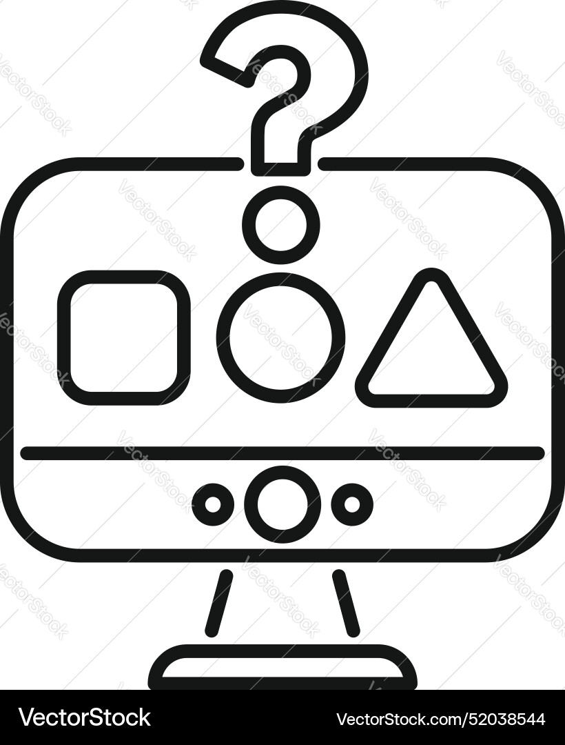 Online test with question mark showing multiple Online test with question mark showing multiple vector image