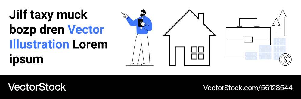 Professional pointing at concepts of home Professional pointing at concepts of home Vector Image