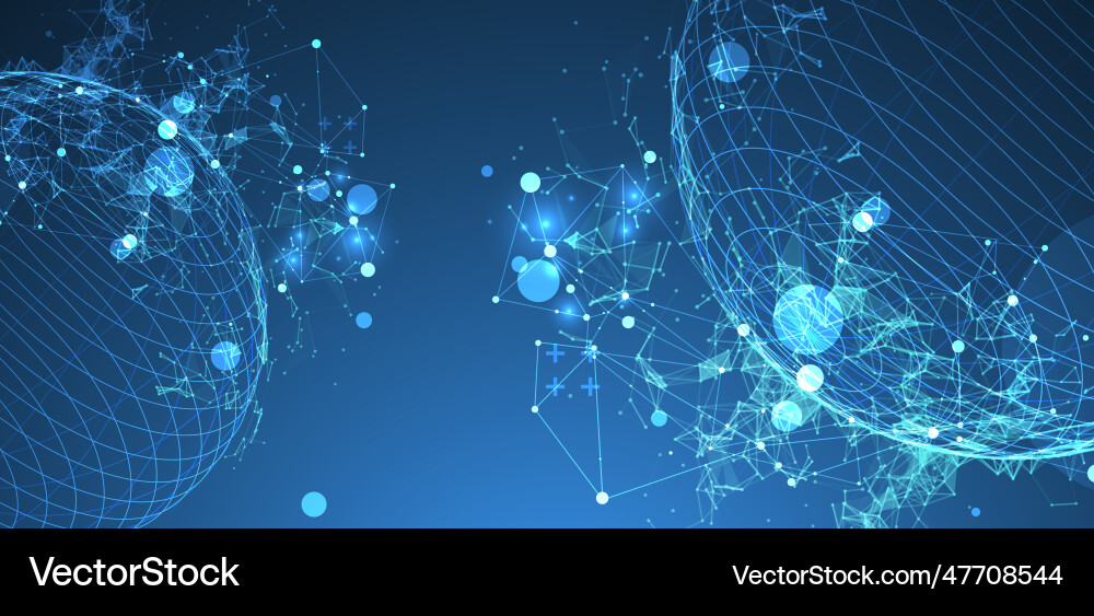 Sphere theme with connected lines in technology Sphere theme with connected lines in technology vector image
