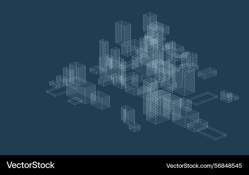 Abstract geometric wireframe in linear style Abstract geometric wireframe in linear style Vector Image