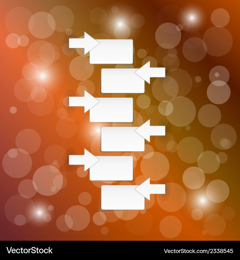 Background with blank paper blocks and arrows Vector Image