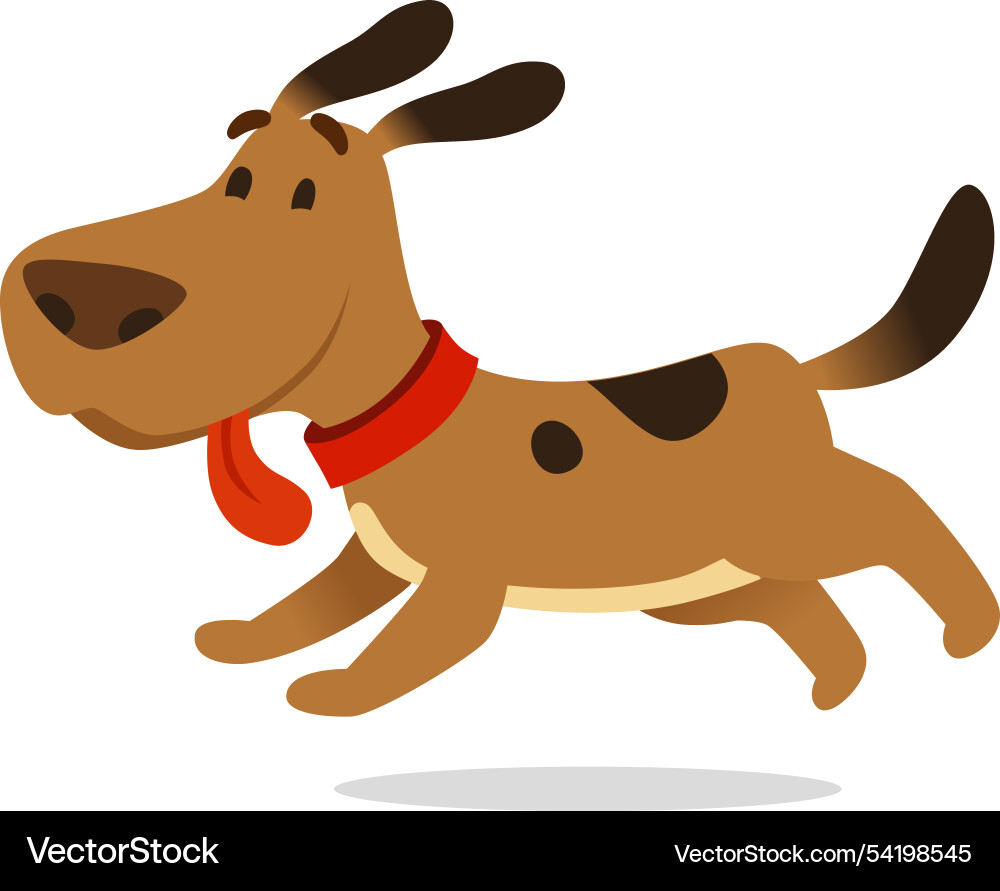Cheerful brown and beige dog with red collar Cheerful brown and beige dog with red collar vector image