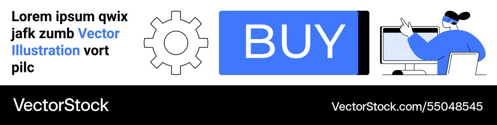 Design for action button gear component Vector Image