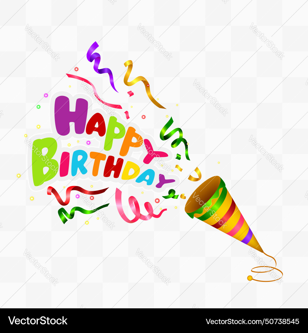 Exploding colorful confetti popper vector image