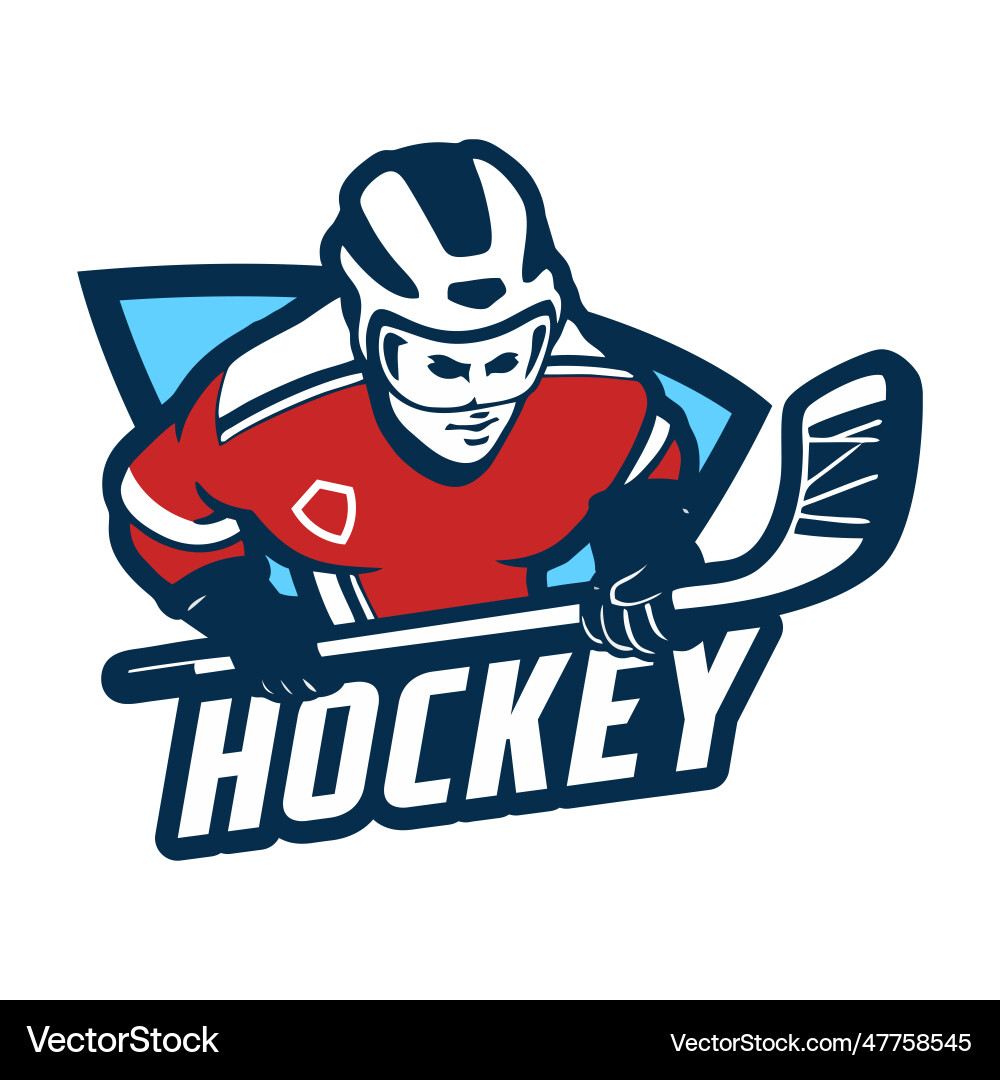 Hockey Mascot Logo - Energetic Character Vector Image