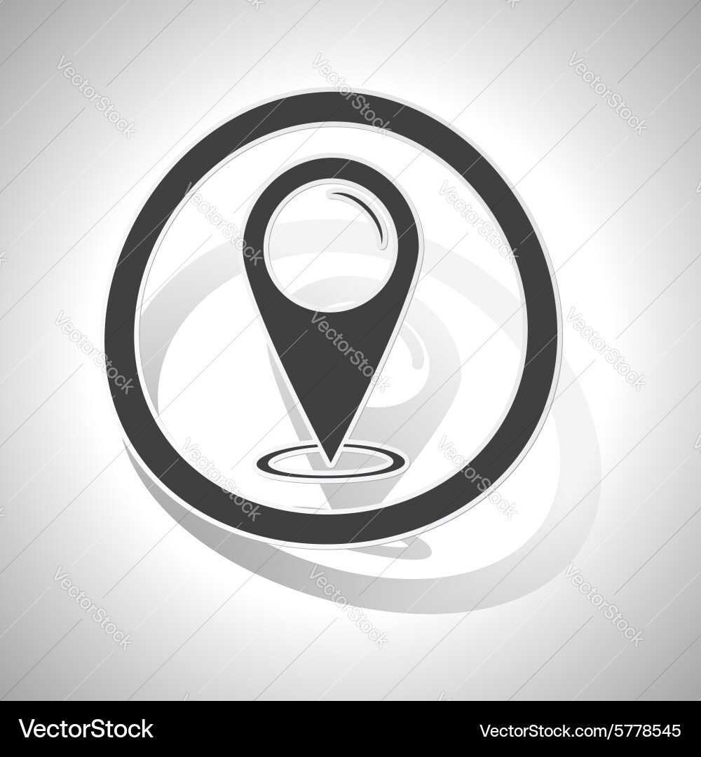 Map pointer sign sticker curved vector image