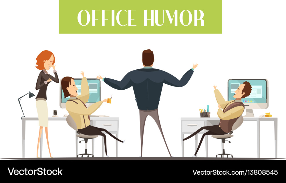 Office humor cartoon style Royalty Free Vector Image