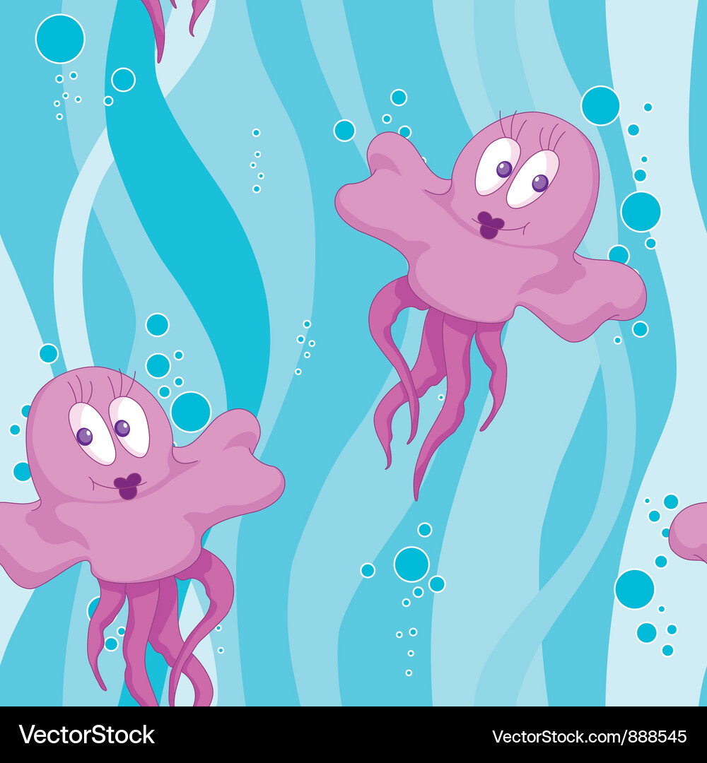 Pink Jellyfish Pattern Vector Image