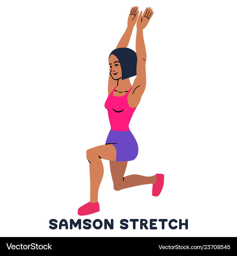 Samson stretch sport exersice silhouettes Samson stretch sport exersice silhouettes vector image