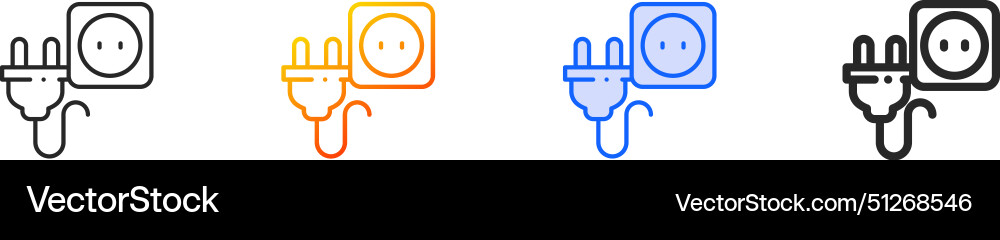 Bolt iconthin linear gradient blue stroke Vector Image