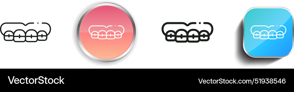 Braces icon thin linear regular and button style Braces icon thin linear regular and button style Vector Image