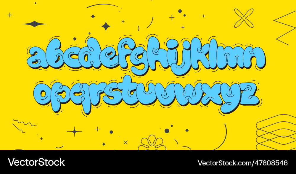 Bubble font inflated shape alphabet set graffiti Bubble font inflated shape alphabet set graffiti vector image