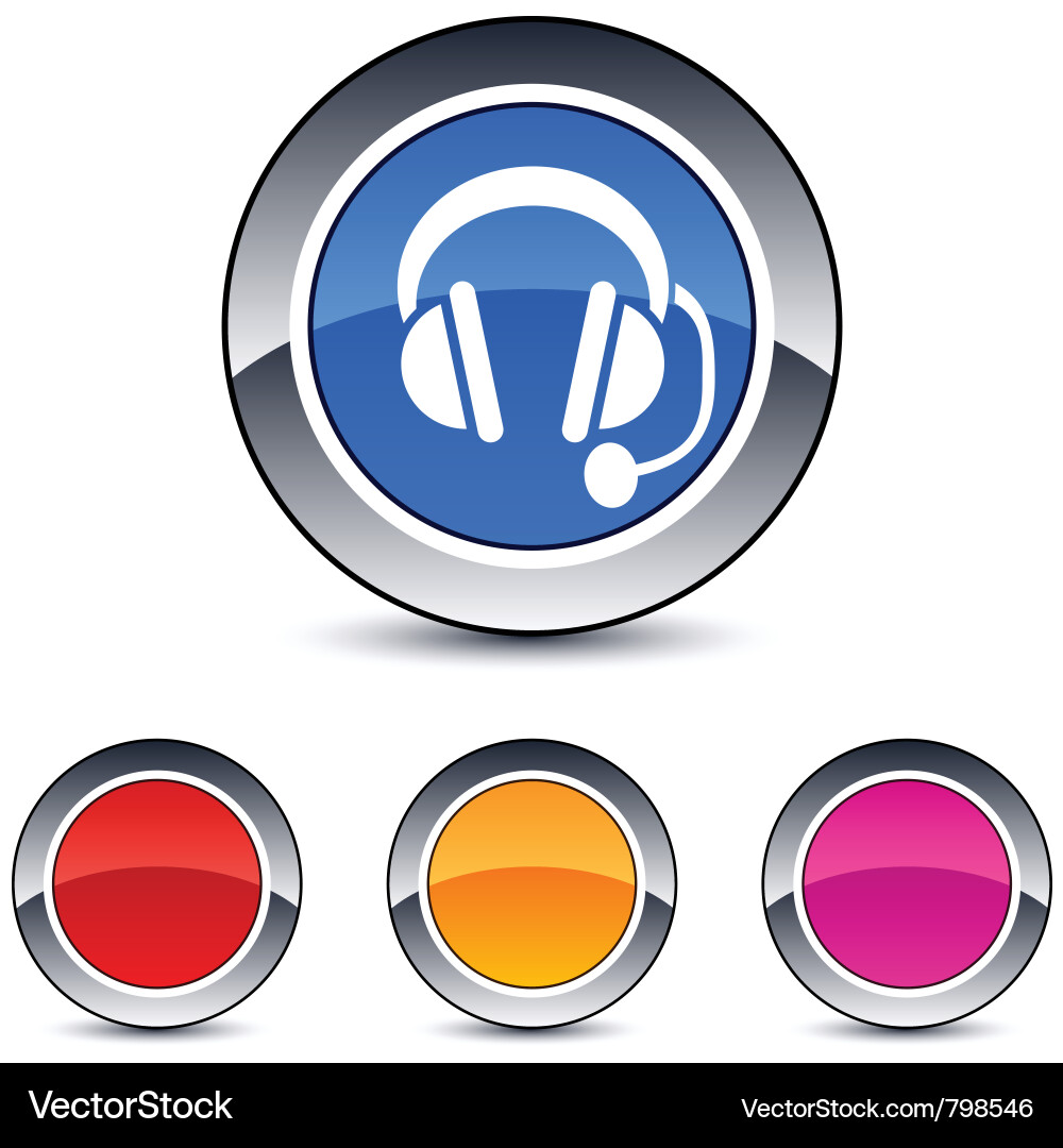 Call center round button vector image
