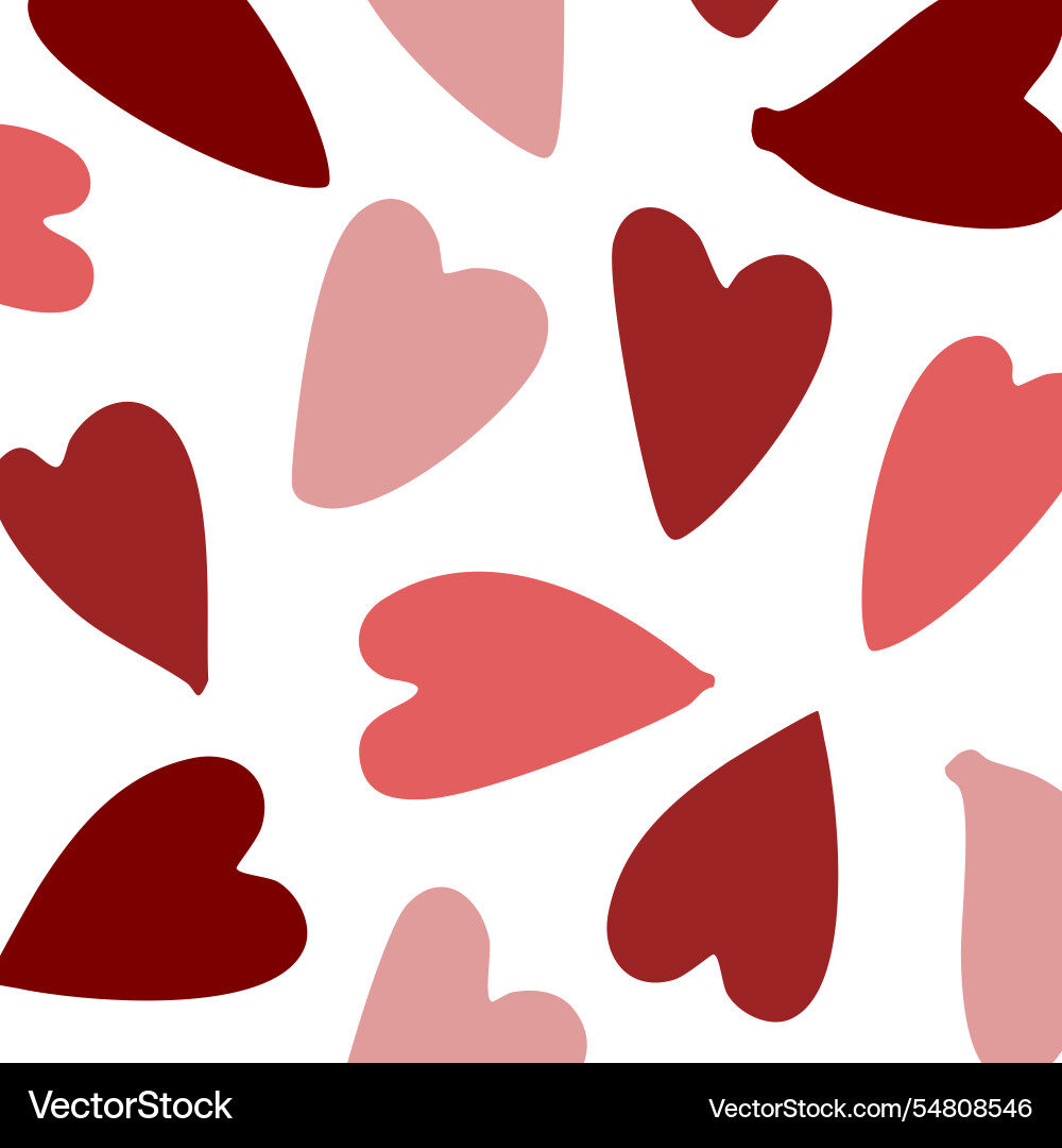 Charming hand-drawn heart pattern background Vector Image