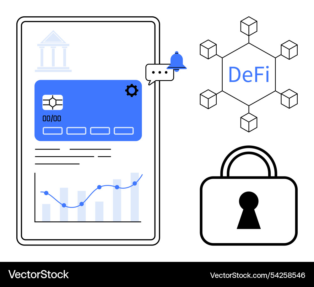 Digital blockchain financial transaction Vector Image