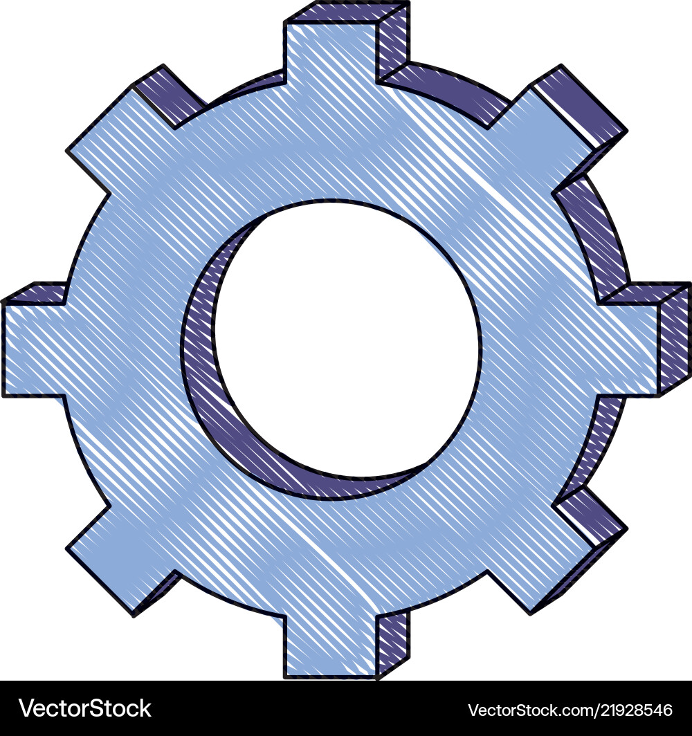 Grated industry gear process engineering Vector Image