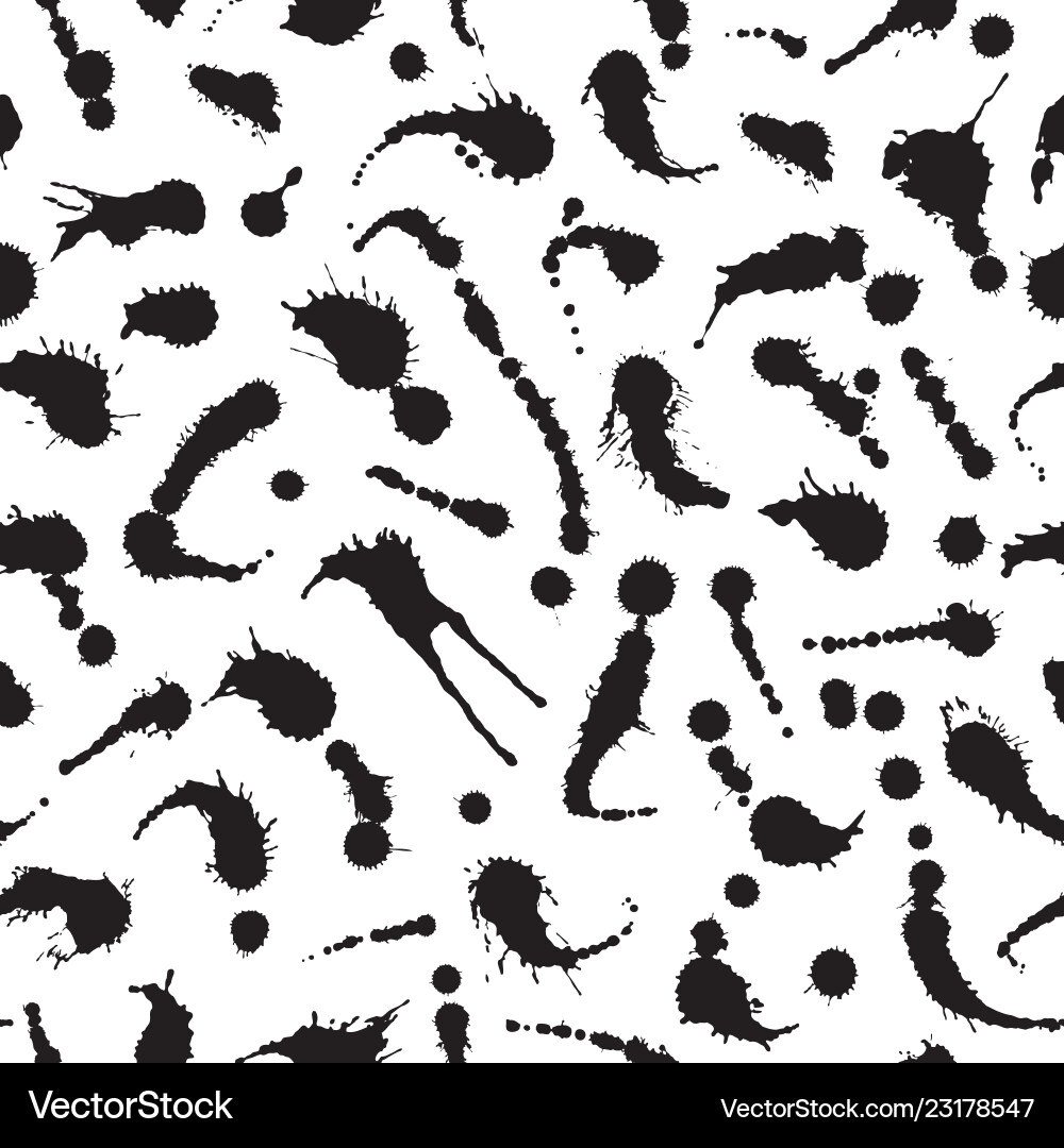 Abstract paint splashes and blots pattern vector image