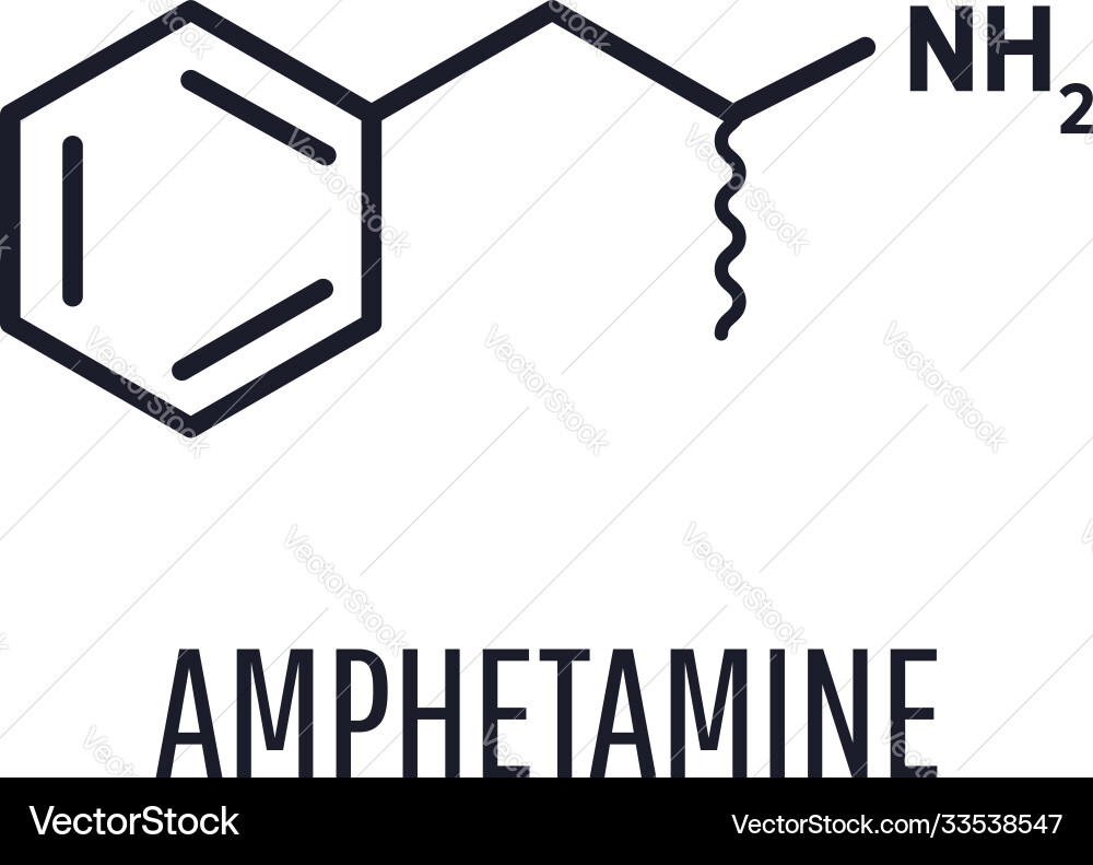 Amfetamine Chemical Formula vector image
