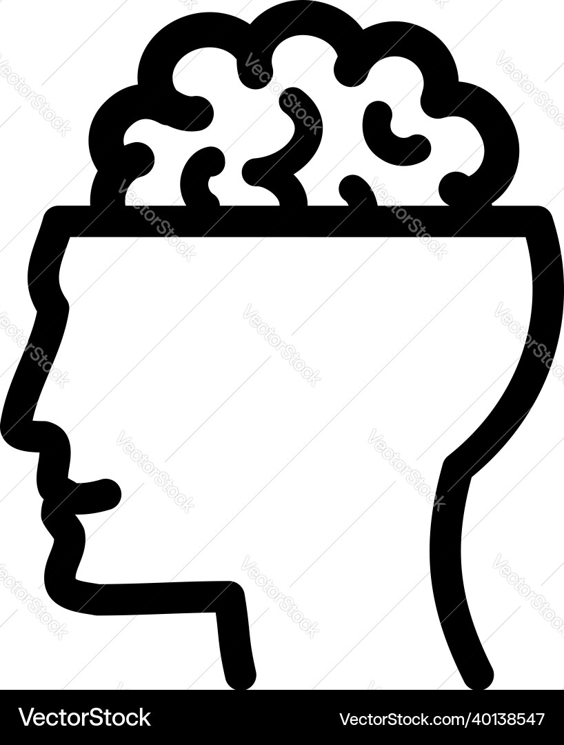 Brain outline icon Royalty Free Vector Image - VectorStock