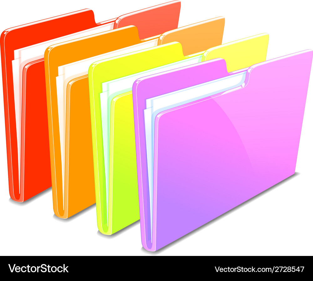 Business case color documents file folder manager Vector Image