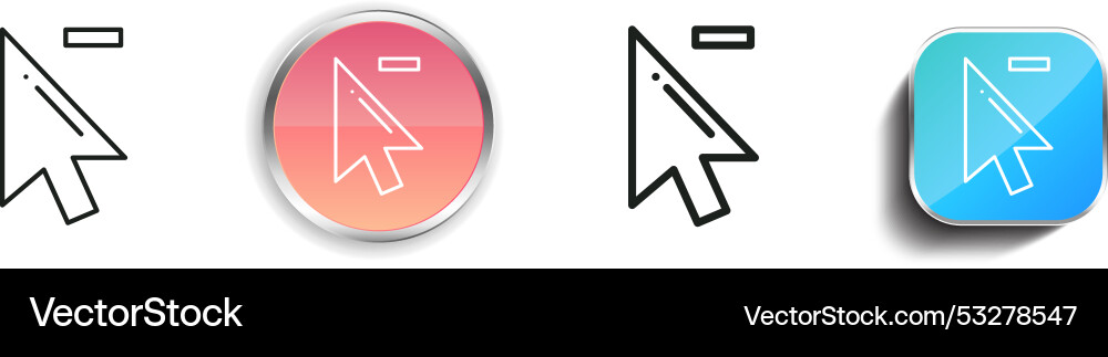 Cursor icon thin linear regular and button style vector image
