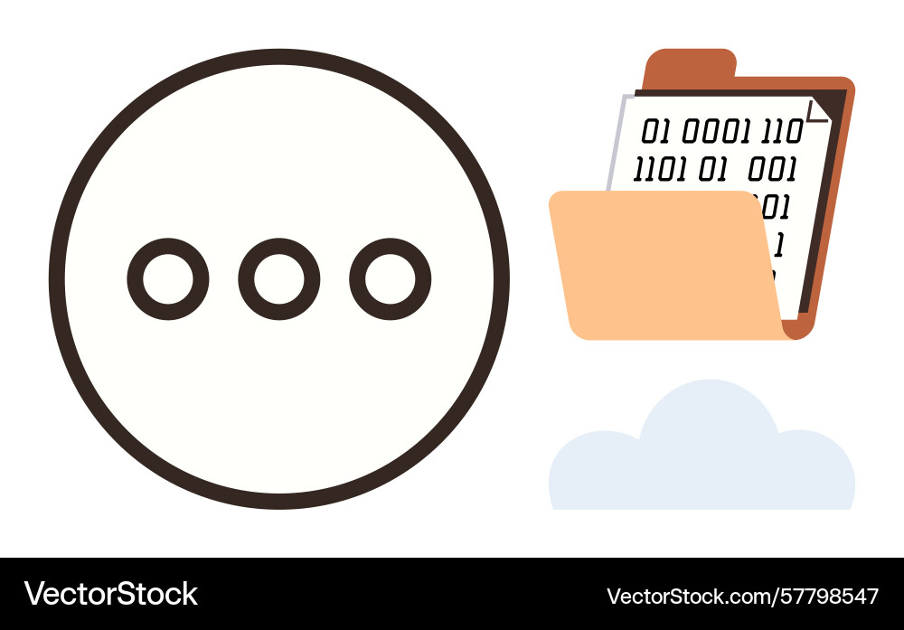 Digital cloud storage with binary data in file Digital cloud storage with binary data in file vector image