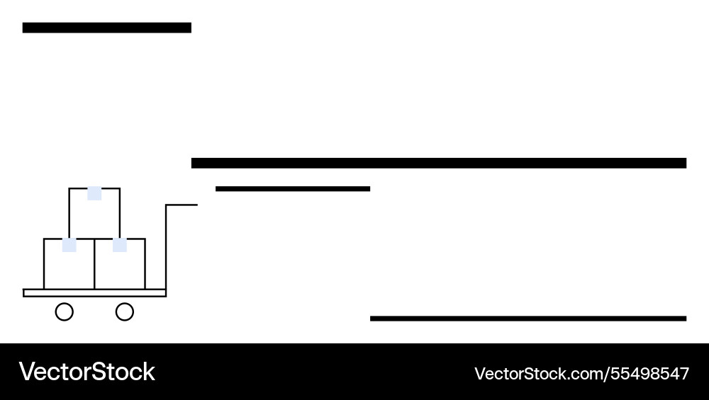 Minimalist design of handcart with stacked boxes Minimalist design of handcart with stacked boxes vector image