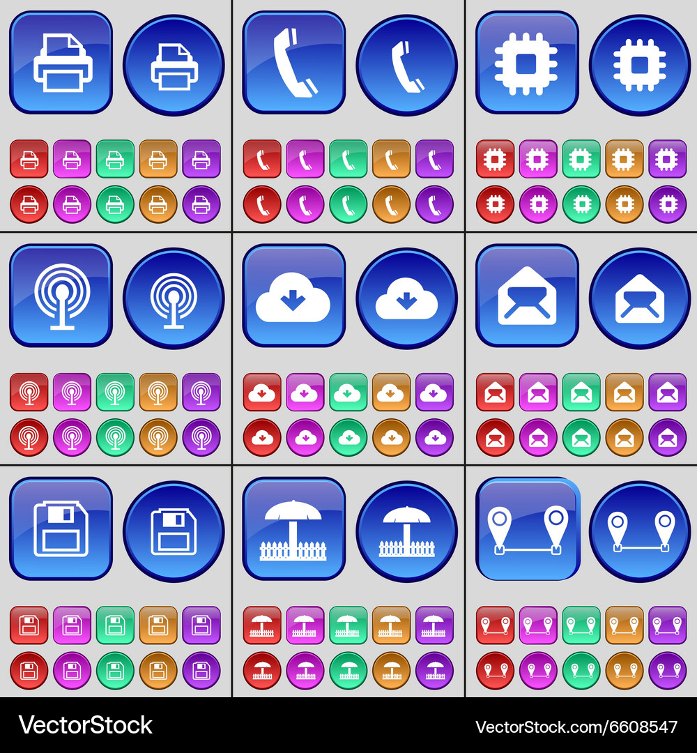 Printer receiver processor wi-fi cloud message Vector Image