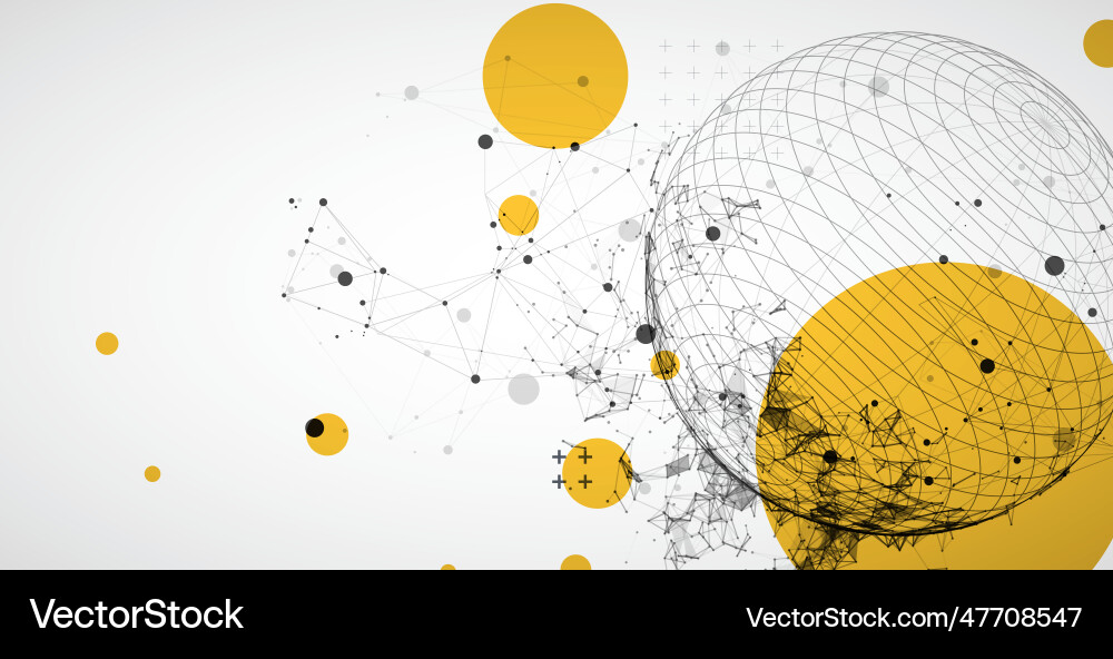 Sphere theme with connected lines in technology Sphere theme with connected lines in technology vector image