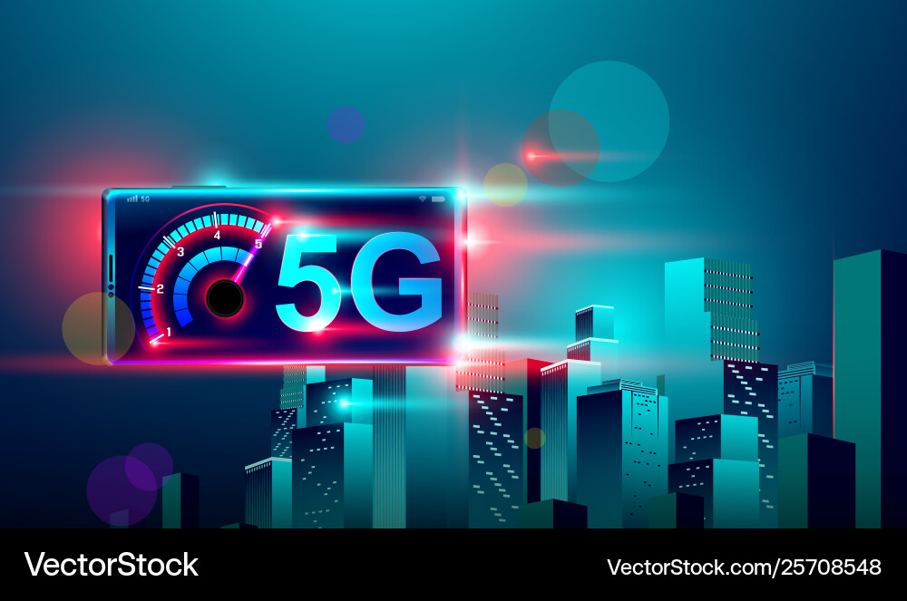 5g high speed network communication internet vector image