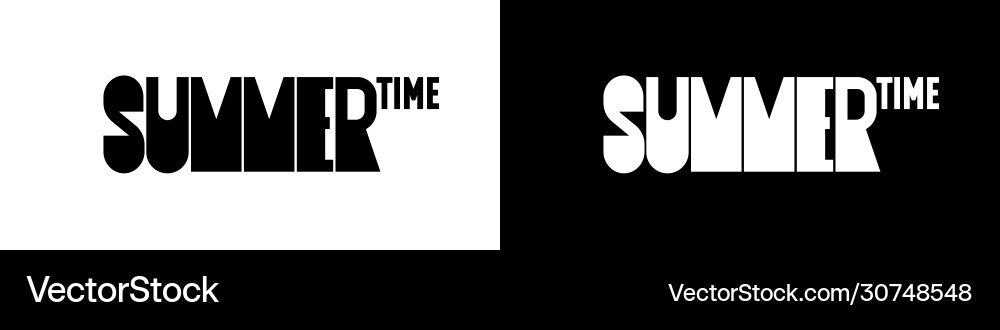 Black and white lettering summer time fashionable Black and white lettering summer time fashionable vector image