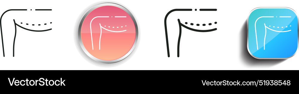 Brachioplasty icon thin linear regular and button Vector Image