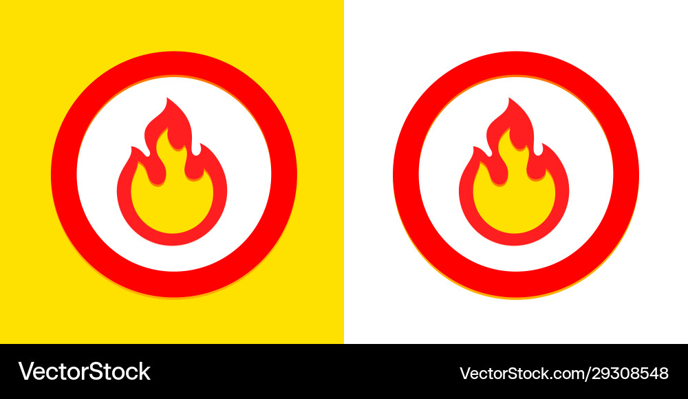 Fire flame burn sign symbol burning vector image