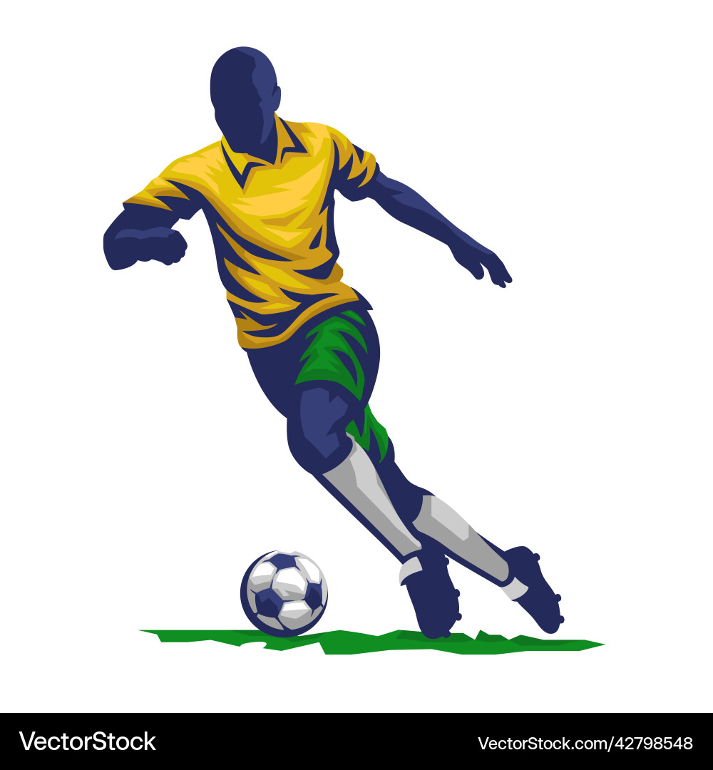 Fußballspieler spielt den Ball Fußballspieler spielt den Ball vektorbild