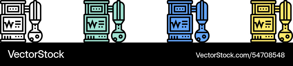 Pumpsymbol Umriss grün blau und gelb Stil Pumpsymbol Umriss grün blau und gelb Stil vektorbild