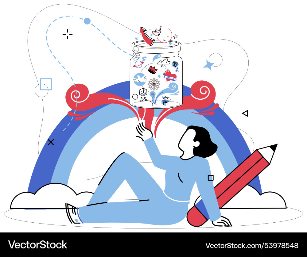Thinking in realm creativity brainstorming Vector Image