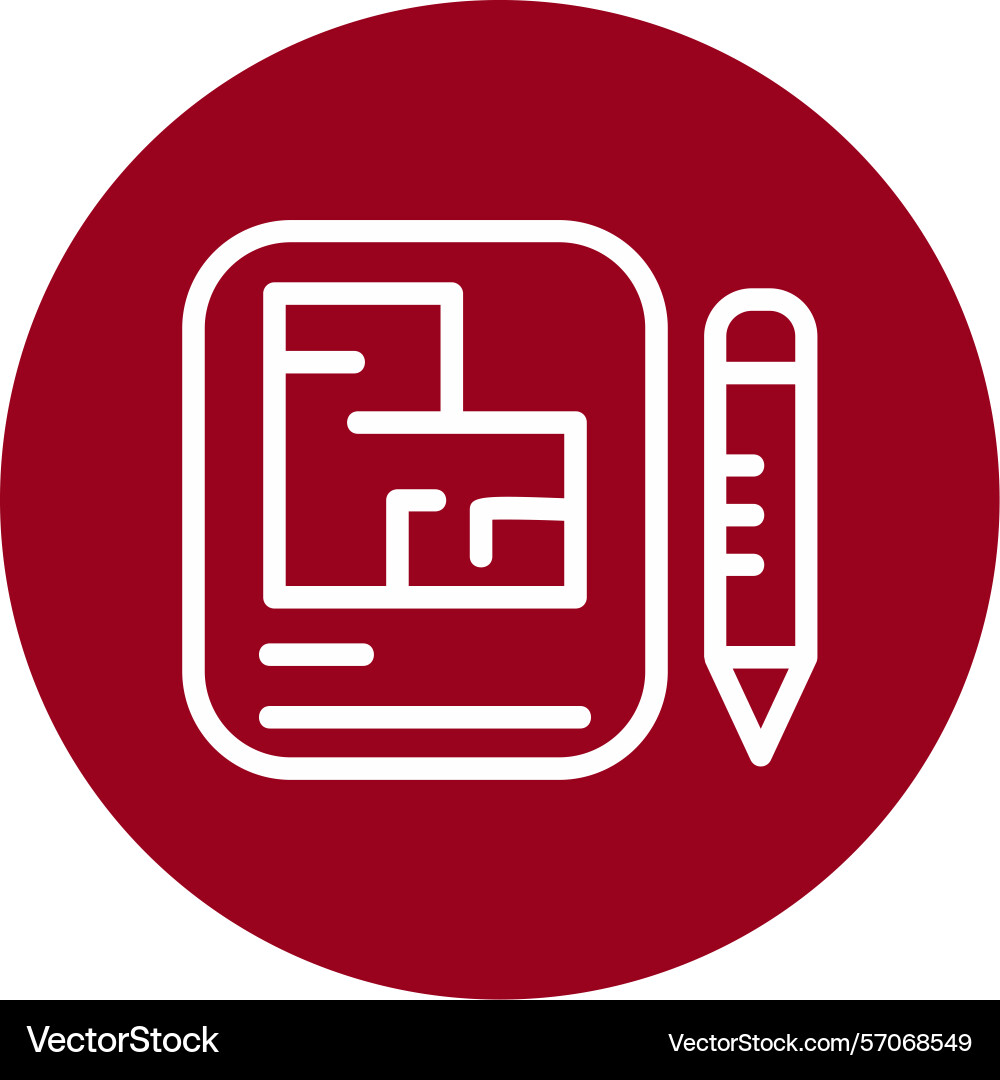 Blueprint line circle style icon design Vector Image