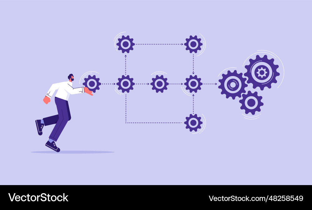 Business process and workflow automation vector image